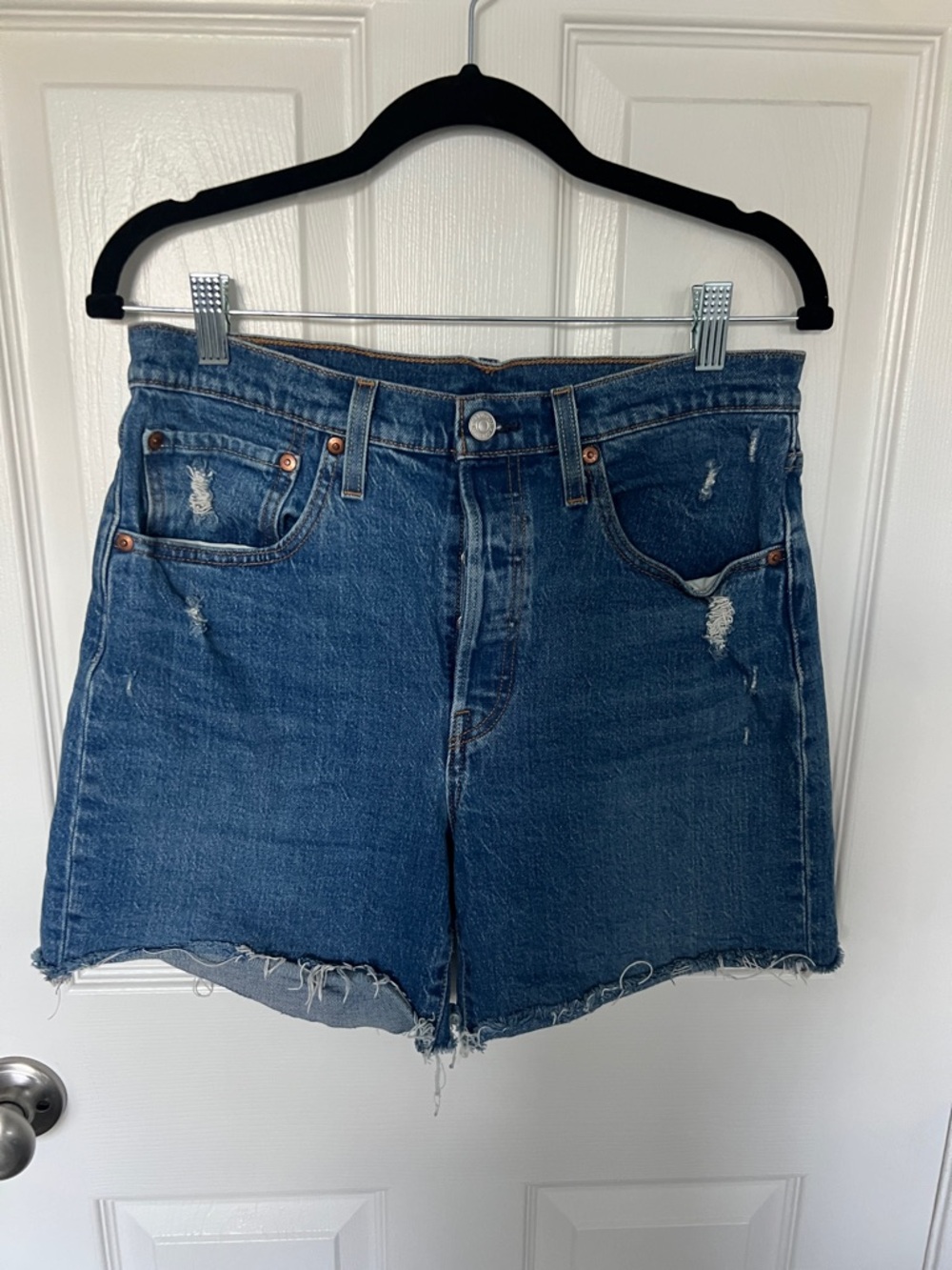 Levi's Distressed 501 Denim Shorts